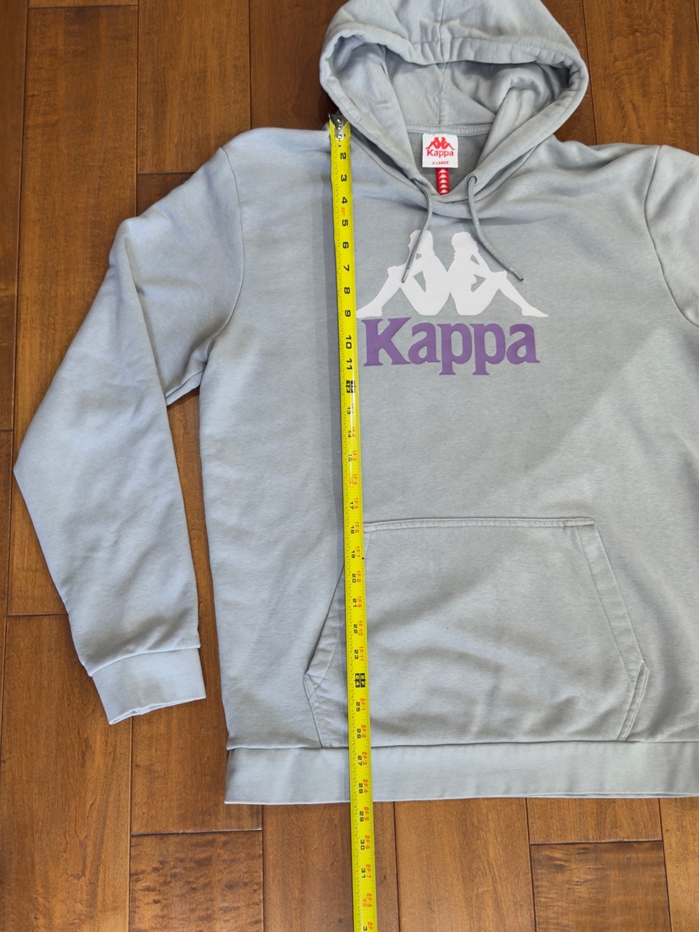 Kappa Light Gray Hoodie with Purple Logo - Picture 12 of 14